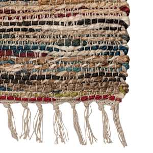 Tapis de jute naturel et multicolor 4 pi x 6 pi VERTUO