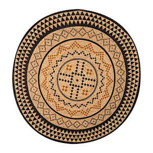 VERTUO Round Jute Rug Natural and Black 5 ft. 3 in.
