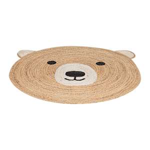 VERTUO Bear Round Jute Rug Naturel 3 ft. 11 in.