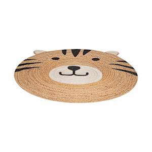 VERTUO Tiger Round Jute Rug Naturel 3 ft. 11 in.