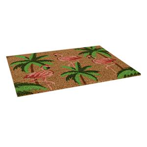 VERTUO Pink Flamingos Coco Exterior Mat 30 po x 20 po