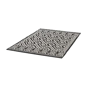 Tapis d'extérieur Cabana noir et blanc 3 pi 3 po x 5 pi