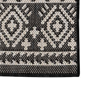 Tapis d'extérieur Cabana noir et blanc 3 pi 3 po x 5 pi