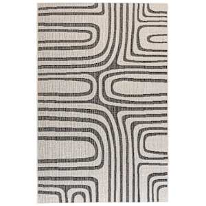 Tapis d'extérieur Cabana noir et crème 5 pi 3 po x 7 pi