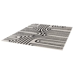 Tapis d'extérieur Cabana noir et crème 5 pi 3 po x 7 pi