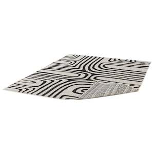 Tapis d'extérieur Cabana noir et crème 5 pi 3 po x 7 pi