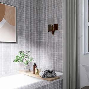 VERTUO Travertin Porcelain Mosaic 12 in. x 12 in.