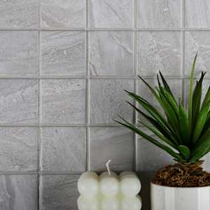 VERTUO Travertin Porcelain Mosaic 12 in. x 12 in.
