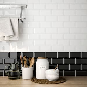 Bevelled Ceramic Wall Tiles 3 in. X 6 in.
