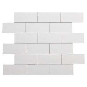 Carreaux de céramique murale Maiolica Blanc 4 po x 10 po