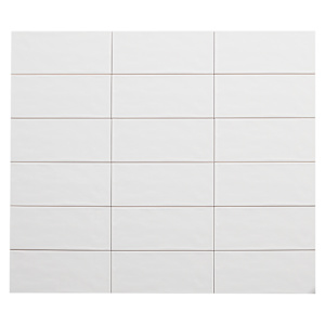 Carreaux de céramique murale Maiolica Blanc 4 po x 10 po