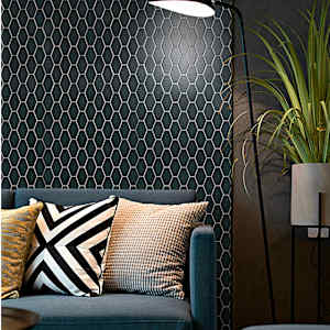 Mosaïque de porcelaine Hexagone 10 1/2 po x 11 5/8 po VERTUO
