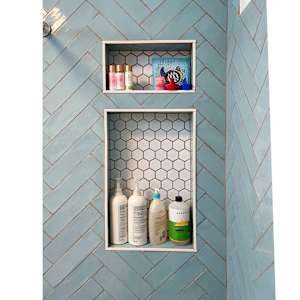 Maiolica Crackled Aqua Ceramic Wall Tiles 3 in. x 12 in.