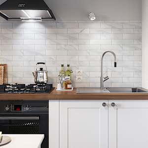 VERTUO Brico Carrara Porcelain Mosaic 9 7/8 in. x 19 1/8 in.