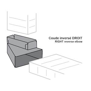 Coude inversé droit 3 1/4 po x 10 po