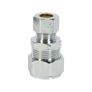 Straight Brass Coupling , 1/2 in. comp x 3/8 in. comp