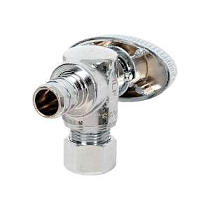 Robinet coudé PEX 1/2 po x 3/8 po compression