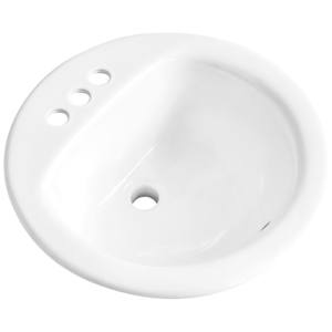 Zara Round Porcelain Wash Basin White 19 in.