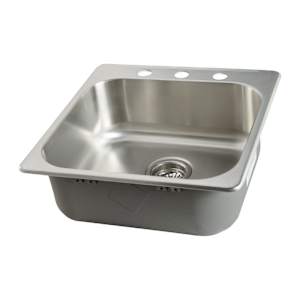 Évier de cuisine simple Axel en acier inoxydable 20 po x 20 1/2 po TASSILI