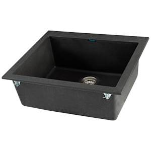 Évier de cuisine simple Nero noir 23 po x 20 po TASSILI SUPRA
