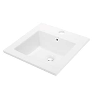 Lavabo carré en porcelaine blanche Ilda 16 5/16 po x 16 5/16 po TASSILI SUPRA