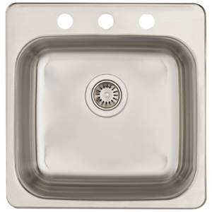 Évier de cuisine simple en acier inoxydable 20 po x 20 3/8 po