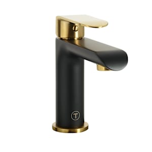 Robinet de lavabo 1 poignée Ippazio noir et or TASSILI SUPRA