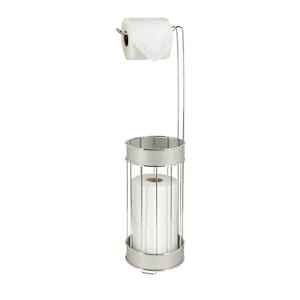 Free-Standing Toilet Paper Holder with Storage Chrome