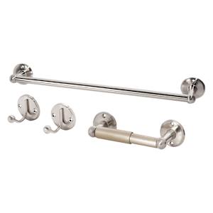 Accessoires de salle de bains Euro nickel brossé Ens/4