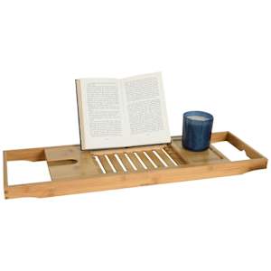 Bamboo Adjustable Bathtub Caddy