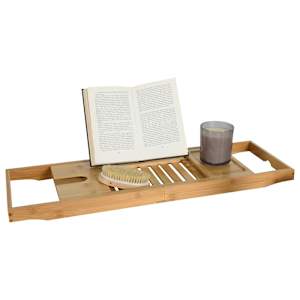 Bamboo Adjustable Bathtub Caddy