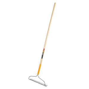 GARANT Pro 15-Tine Steel Bow Rake with Wooden Handle
