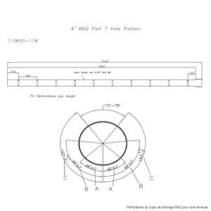 Tuyau de drainage PVC/BNQ Ocre ferreuse 4 po x 10 pi perforé 7 trous