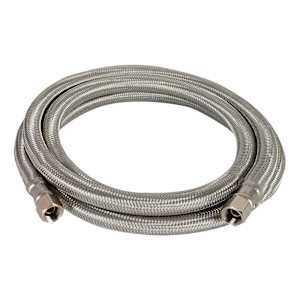 NEKTRA Ice Machine Braided Connector 1/4 in. x 1/4 in. x 72 in.