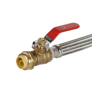 NEKTRA Water Heater Braided Connector with Valve 3/4 in. FPT x 3/4 in. RAP x 18 in.