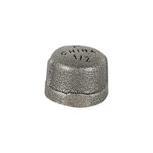 Black Steel Female Cap 1/2 in.