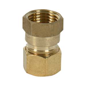 Brass Compression Coupling 5/8 in. x 1/2 in. (F x F)