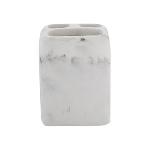 White Marble Effect Ceramic Toothbrush Holder