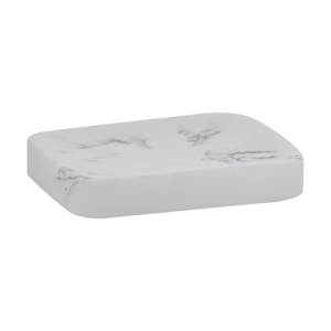 White Marble Effect Ceramic Soap Dish