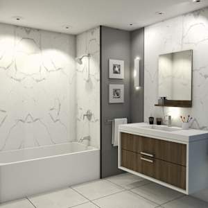 Panneau mural de douche Carrara 47 po x 94 po