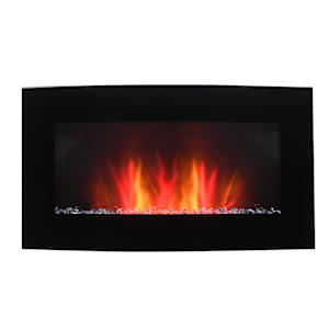 Curved Rectangular Wall-Mounted Electric Fireplace 35 1/8 in.