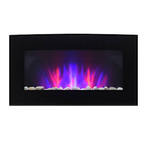 Curved Rectangular Wall-Mounted Electric Fireplace 35 1/8 in.