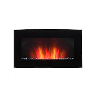 Curved Wall-Mounted Electric Fireplace 28 1/4 in.