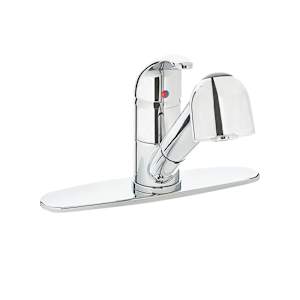 Robinet de cuisine à douchette rétractable 1 poignée chrome poli