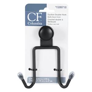Suction Cup Double Hook Black