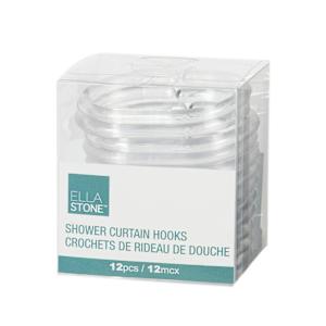 Shower Curtain Hooks Pkg/12 Clear