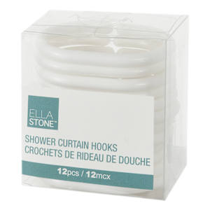 Shower Curtain Hooks Pkg/12 White