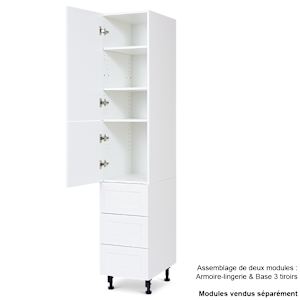 Armoire de rangement Shaker module de bas 3 tiroirs 12 po
