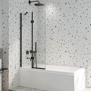 TASSILI SUPRA Alaska Bathscreen 30 in. x 55 1/8 in. Black Finish