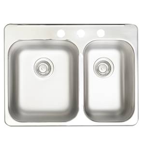 Double Bowl Kitchen Sink Stainless Steel 27 1/4 in. x 20 9/16 in.